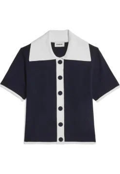 Rodier Pulls|Pull Julie-Rose manches courtes bleu marine