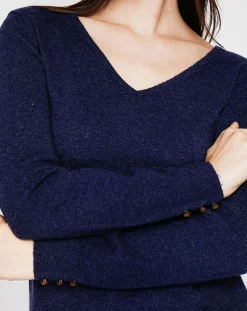 Cachemire & Jo Pulls|Pull Juliette bleu nuit