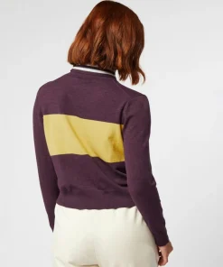 Rodier Pulls|Pull Karla col roulé bicolore violet aubergine