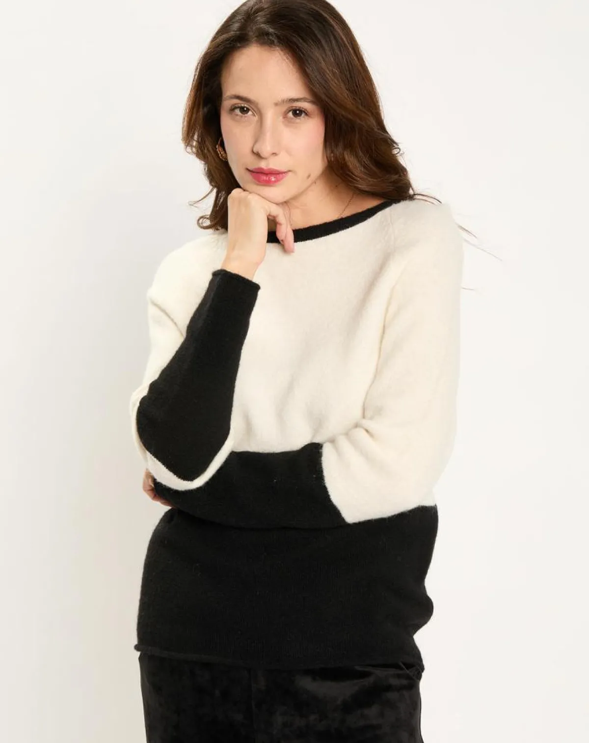 Lauren Vidal Pulls|Pull Léa écru/noir