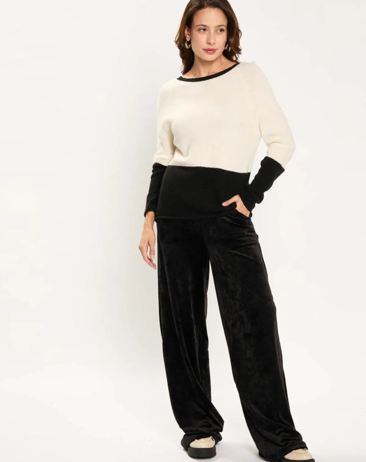 Lauren Vidal Pulls|Pull Léa écru/noir