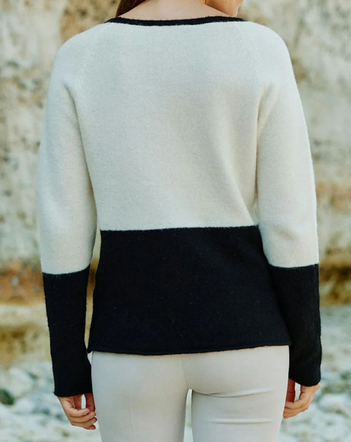 Lauren Vidal Pulls|Pull Léa écru/noir