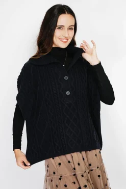 C&Jo Pulls|Pull large à capuche en Cachemire mélangé noir