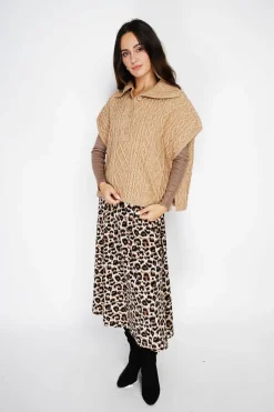 C&Jo Pulls|Pull large à capuche en Cachemire mélangé camel