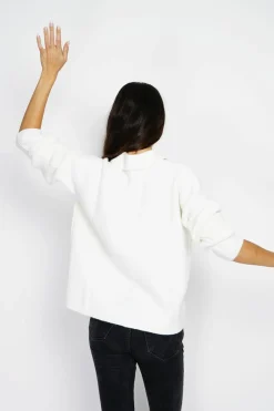 Assuili Pulls|Pull large en Cachemire mélangé col polo naturel