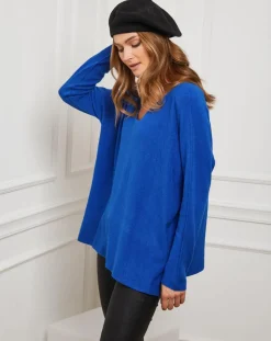 Fleur de cachemire Pulls|Pull Linoi bleu roi