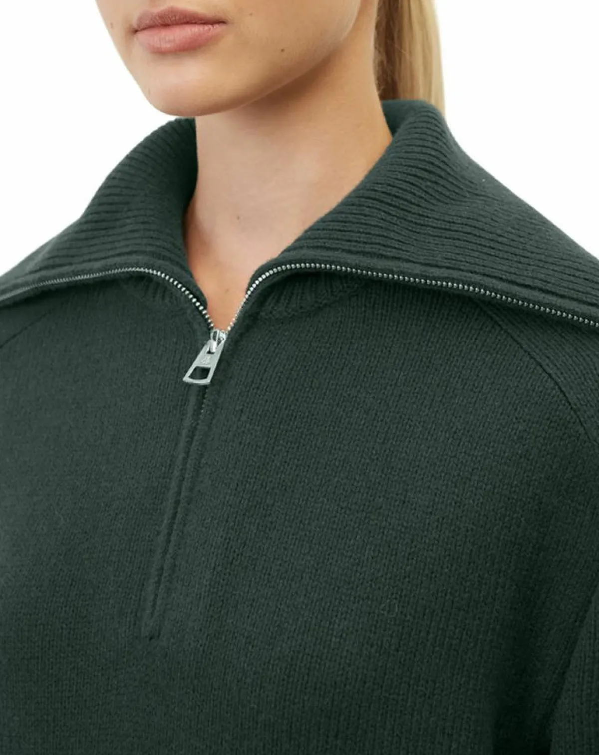 Marc O'Polo Pulls|Pull long en Laine mélangé vert foncé