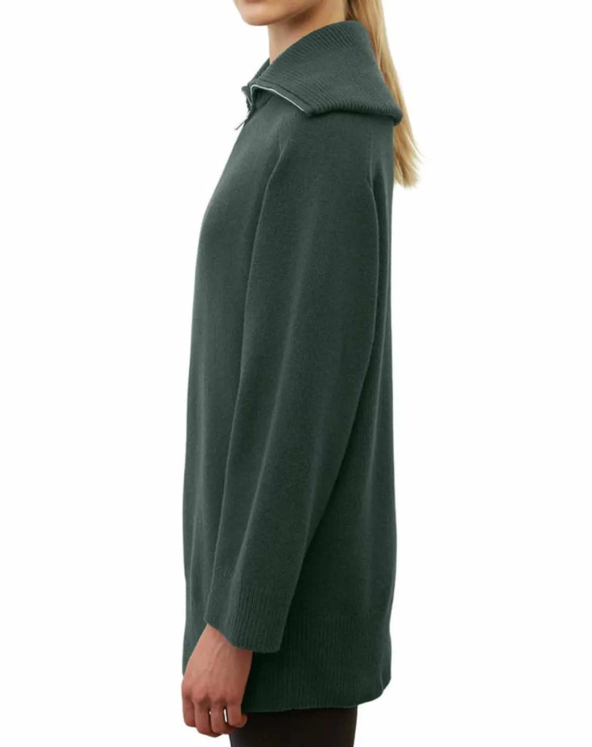 Marc O'Polo Pulls|Pull long en Laine mélangé vert foncé