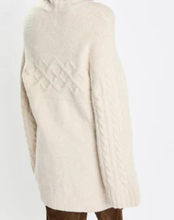 Marc O'Polo Pulls|Pull long en Laine mélangée torsades écru