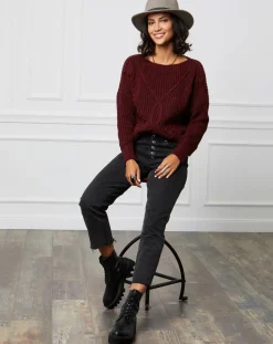 L'Armoire de Suzette Pulls|Pull Louise bordeaux