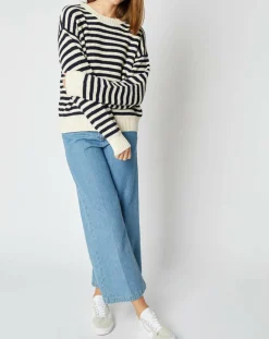 An'ge Pulls|Pull marinière Jeanne en Laine mélangée écru/marine