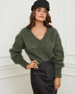 L'Armoire de Suzette Pulls|Pull mi-long kaki