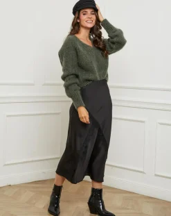 L'Armoire de Suzette Pulls|Pull mi-long kaki