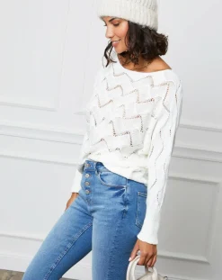 L'Armoire de Suzette Pulls|Pull Olivia blanc