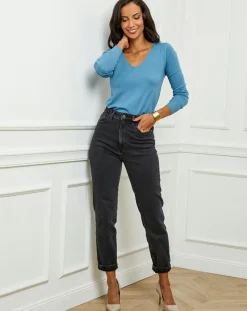 Soft Cashmere Pulls|Pull Orlane col V indigo
