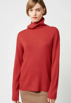 Rodier Pulls|Pull Ornella large col roulé orange rouille