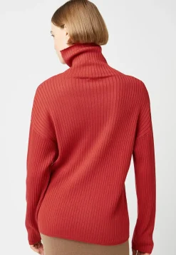 Rodier Pulls|Pull Ornella large col roulé orange rouille