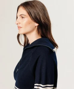 Rodier Pulls|Pull Paola col marin bleu nuit