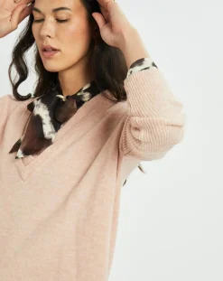 Lauren Vidal Pulls|Pull Plume double col rose pâle