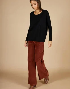Cashmere Tribu Pulls|Pull poncho 100% Cachemire Alizée col rond noir