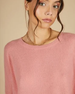 Cashmere Tribu Pulls|Pull poncho 100% Cachemire Alizée col rond bois de rose