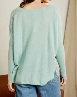 Miss Cashmere Pulls|Pull poncho 100% Cachemire Axelle Col V amande