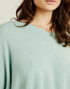 Miss Cashmere Pulls|Pull poncho 100% Cachemire Axelle Col V amande