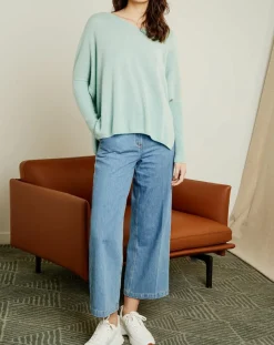 Miss Cashmere Pulls|Pull poncho 100% Cachemire Axelle Col V amande