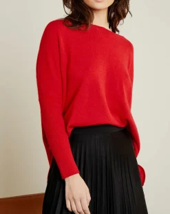 Miss Cashmere Pulls|Pull poncho 100% Cachemire Elisabeth Col rond sangria