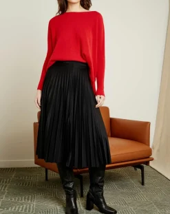 Miss Cashmere Pulls|Pull poncho 100% Cachemire Elisabeth Col rond sangria