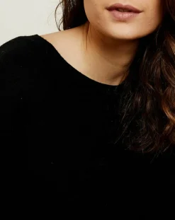 Miss Cashmere Pulls|Pull poncho 100% Cachemire Elisabeth Col rond noir