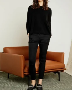 Miss Cashmere Pulls|Pull poncho 100% Cachemire Elisabeth Col rond noir