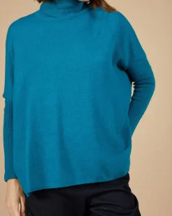 Cashmere Tribu Pulls|Pull poncho 100% Cachemire Lola col roulé agami