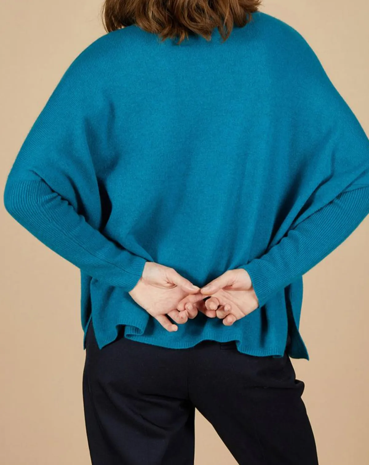 Cashmere Tribu Pulls|Pull poncho 100% Cachemire Lola col roulé agami