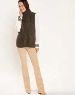 Lauren Vidal Pulls|Pull poncho en Alpaga mélangé Billie seigle