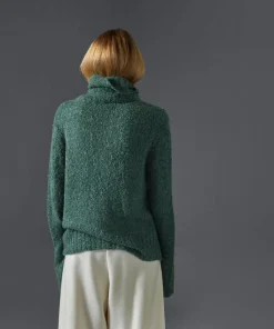 Rodier Pulls|Pull Poppy en Laine mélangée col roulé amovible vert de gris