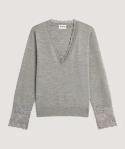 Rodier Pulls|Pull Rose 100% Laine gris foncé
