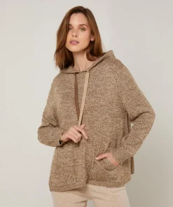Rodier Pulls|Pull Saadiya à capuche chiné marron