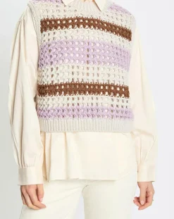 Marc O'Polo Pulls|Pull sans manches 100% Laine Tricot multicolore