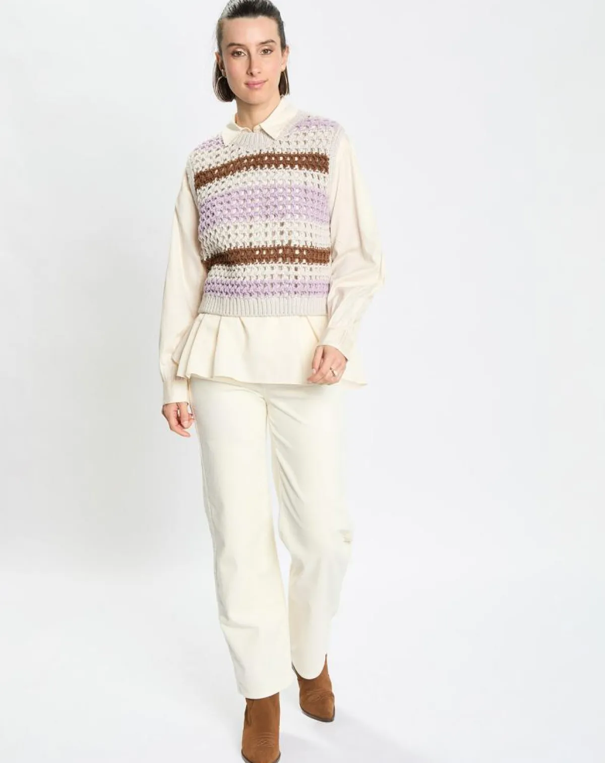 Marc O'Polo Pulls|Pull sans manches 100% Laine Tricot multicolore