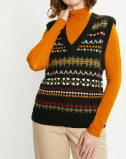 Scotch & Soda Pulls|Pull sans manches col V multicolore