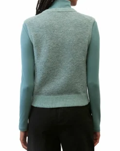 Marc O'Polo Pulls|Pull sans manches en Laine & Alpaga mélangés vert