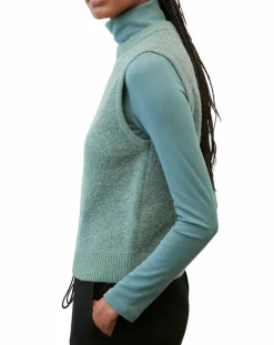 Marc O'Polo Pulls|Pull sans manches en Laine & Alpaga mélangés vert