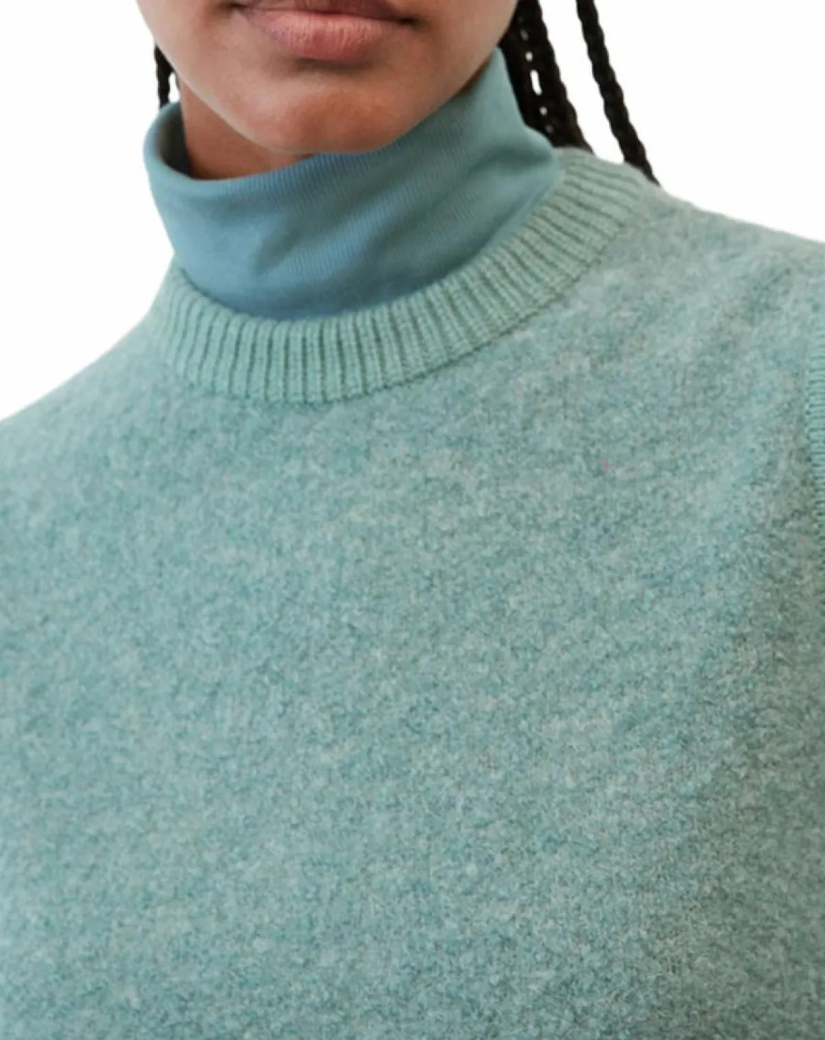 Marc O'Polo Pulls|Pull sans manches en Laine & Alpaga mélangés vert