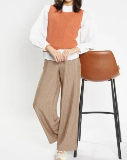 Galeries Lafayette Pulls|Pull sans manches en Maille mélangée Fido rouille