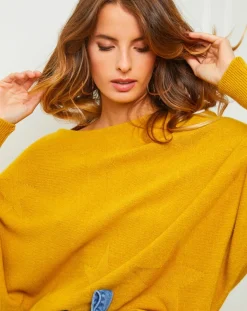 Fleur de cachemire Pulls|Pull Sarah moutarde