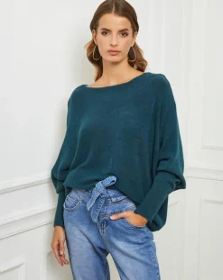 Fleur de cachemire Pulls|Pull Sarah vert bouteille