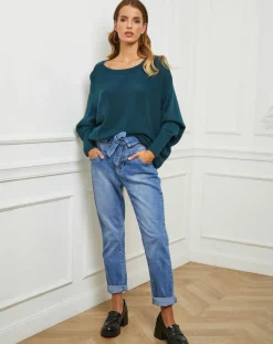 Fleur de cachemire Pulls|Pull Sarah vert bouteille