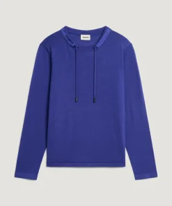 Rodier Pulls|Pull Saxa 100% Laine Col Satin bleu outremer