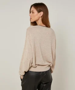 Rodier Pulls|Pull Sibylle en Laine mélangée beige